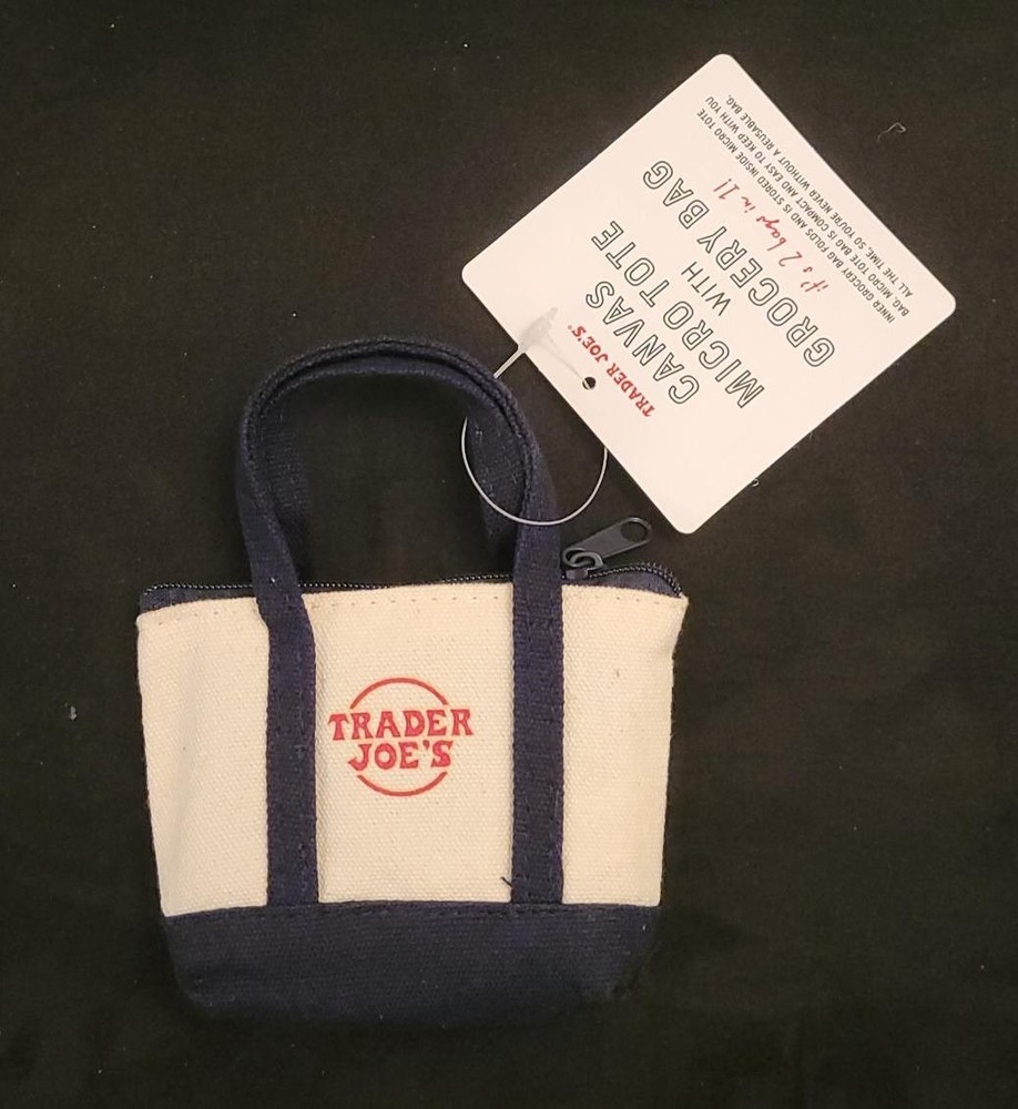 Trader Joe’s Micro Navy Tote With Reusable Grocery Bag NWT
