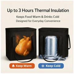XL Insulated Grocery Bags – 2 Pack Black