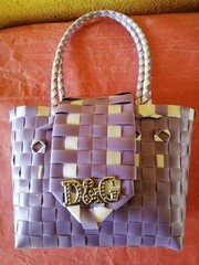 Hand made New Reusable Button Lock Small Shopper Grocery Beach Fashionable Bag