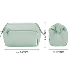 Narwey Wide-open Makeup Bag Women Girls, Travel Toiletry for Mint Green