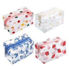 hhdatc 4PCS Clear Small Makeup Bags with Zipper Sunflower Cute colorful