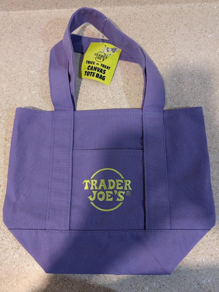 Trader Joe’s Mini Tote Bag Blue – NWT – Purple Retail Store