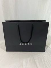 Gucci Reusable Paper Shopping Bag Gift Rope Handle Black 14″ x 19″ x 6.6″