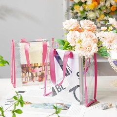 20 Pack Plastic Clear Tote Bags 10 x 10 x 4 Inch Stadium Approved Gift Bag wi…