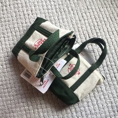 Trader Joes Limited Dark Green Micro Canvas Tote Bag
