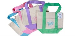 Trader Joe’s Mini Pastel Canvas Tote Bag Set 4 NWT Blue Green Pink Purple 2025