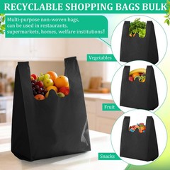 200 Pcs Reusable Grocery T Shirt Bags Bulk Small Non Woven Shopping Bag 10 x …