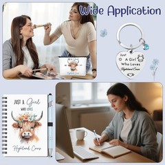 Sinmoe 5 Pcs Highland Cow Gift Set Women 13.39 x 15.75 x 3.94 inches, Blue