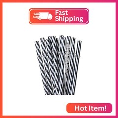 Dakoufish 12 Piece 9 Inch Reusable Plastic Thick Drinking Straws BPA Free Mason