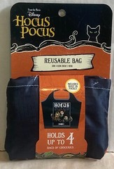 Disney Hocus Pocus Reusable Grocery Bag 23″ x 16.5″ Pocket Easy Fold Up (D)