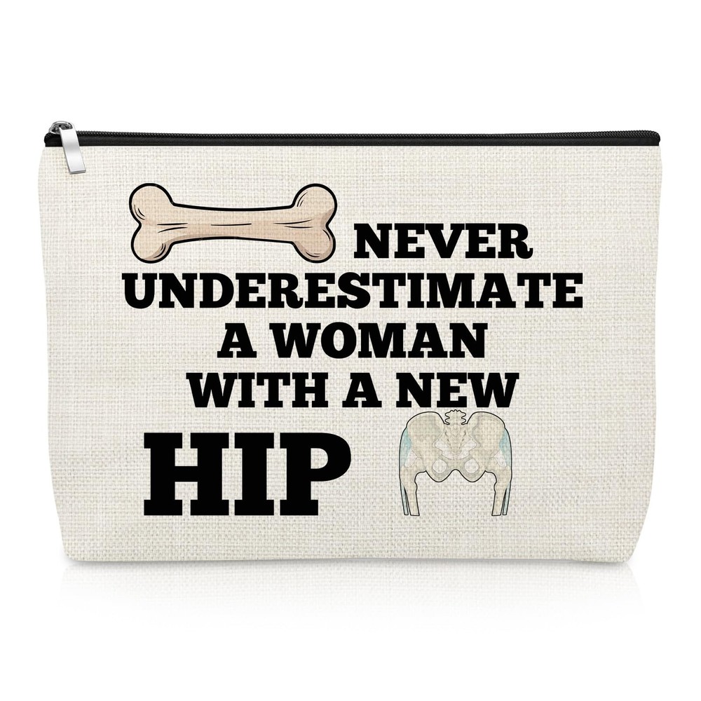 Hip Replacement Recovery Gift Makeup Bag Surgery Gifts for Off White