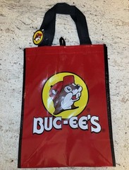 Buc-ees Grocery Bag Handle Black Red Beaver Travel Shopping Tote New Gift Bag
