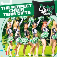 Pinkunn 20 Pcs Cheer Makeup Bags Bulk Team Gifts for Women Canvas Green