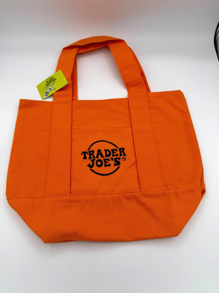 Trader Joe’s Reusable Canvas Tote Bag – Orange & Black – Limited Edition – New