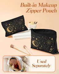 2 Pack Canvas Tote Bag – Reusable Canvas Totes with Makeup Zipper Pouch Women…