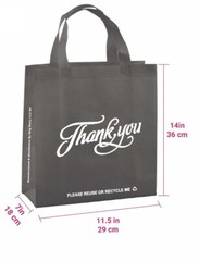 Non-Woven Reusable Loop Handle Tote Thank You Bag BULK 50-200 Pieces – 80GSM