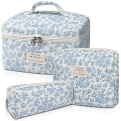Gosect Makeup Bag, Large Quilted Cosmetic Big 10 x 6 x 6 inches, BDLH
