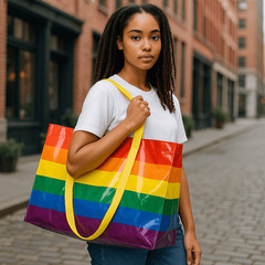 IKEA STORSTOMMA Rainbow Pride Large Shopping Bag 2401 oz, New with Tags