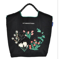 [US Tax Paid] KEITA MARUYAMA Ball&Chain Chat Noir M Embroidered Bag Black NEW