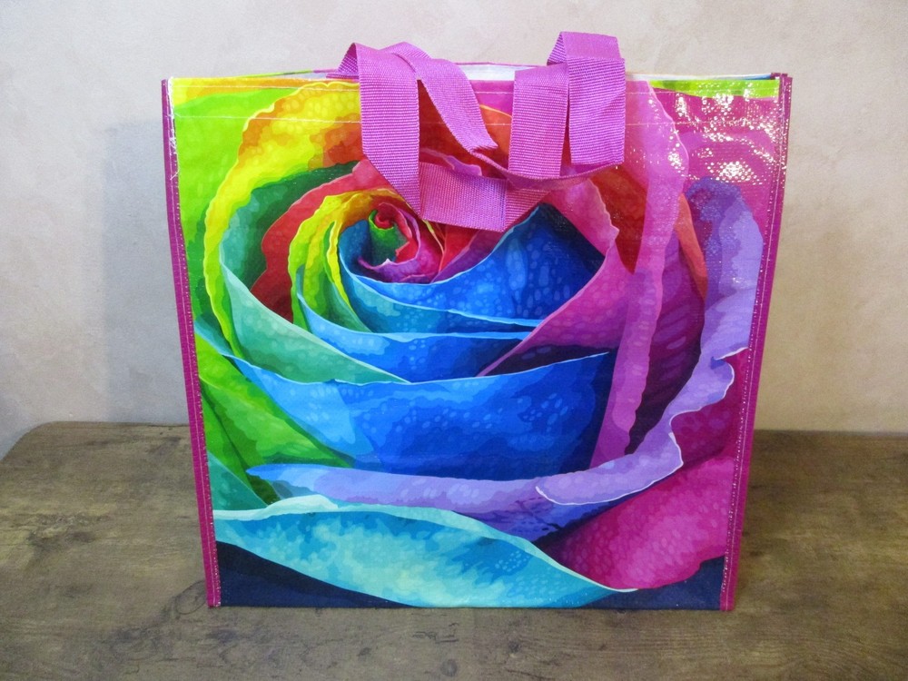 Flower Floral Summer Heavy Duty Reusable Tote Shopping Bag 16″ X 16″ X 9″