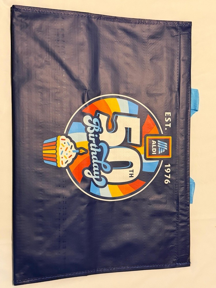 ALDI 50th Birthday Reusable Shopping Bag Click N’ Stay Foldable Plastic