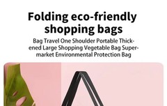 Reusable Foldable Shopping Bag Pink Waterproof Oxford Cloth Travel Beach Bag