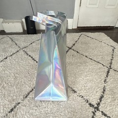 Target Silver Holographic Foldable Reusable Shopping Bag Plastic Multicolor