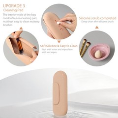 Silicone Makeup Brush Holder Set – Portable Travel khaki