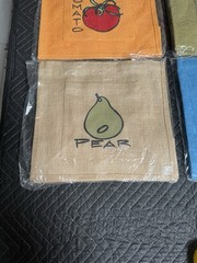 BrB Set of (4) NEW Colorful Pocketed Jute Burlap Bags Perfect Tote Market Bag