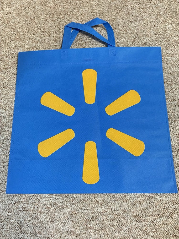 4 Pcs Walmart Reusable Large Shopping Bag Recycle Groceries Bag Blue