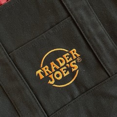 Trader Joe’s Trick or Treat Canvas Tote Bag Black Cotton Polyester Foldable