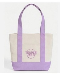 Trader Joe’s Lavender Purple Large Canvas Tote Bag Limited It Bag 2026 🐣💜