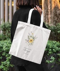 Christian Flower floral Canvas Tote Bags for Women, Inspirational Christian B…