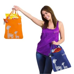 Giraffe Ecofriendly Stylish Reusable Foldable Washable Grocery/shopping Tote Bag