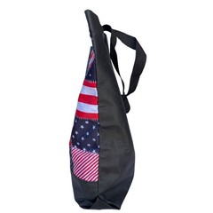 Tote Bag Unisex Large Red White Blue Excellent USA Flag Patchwork Print