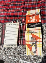 Vintage Memo Shopper Cloth Shopping Bag List Tablet Case Plaid Convenient Nylon