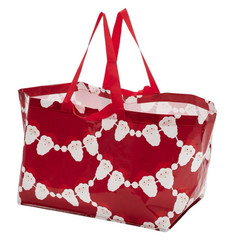 NEW Ikea VINTERFINT Large Shopping Tote Bag Christmas Santa Claus 19 Gallon