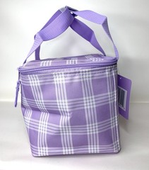 Foodland Hawaii Palaka Mini Cooler Lunch Bag – Lavender Purple Insulated Plaid