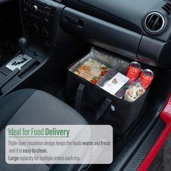 2 Pack Insulated Cooler Bags Food Delivery Collapsible Reusable Shopping