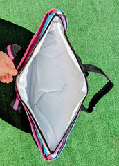 Large Insulated Zipper Closure Reusable Shopping Tote Travel Beach Camping Bag