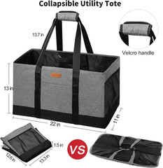 Extra Large Foldable Grocery Tote Bag with Handles for Storage, Picnics, Beach,
