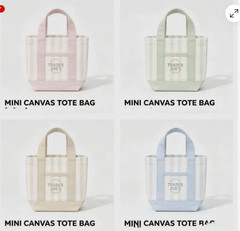 Trader Joe’s Mini Pastel Stripe Canvas Tote Bag Limited Edition 2026 Set Of 4