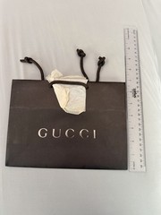 Gucci Brown Solid Paper Reusable Shopping Bag w/ Rope Handles 9x8x3 in