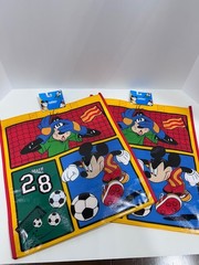 NEW Reusable Disney Mickey Goofy Soccer theme Grocery/Shopping Bag- 2 pack Multi