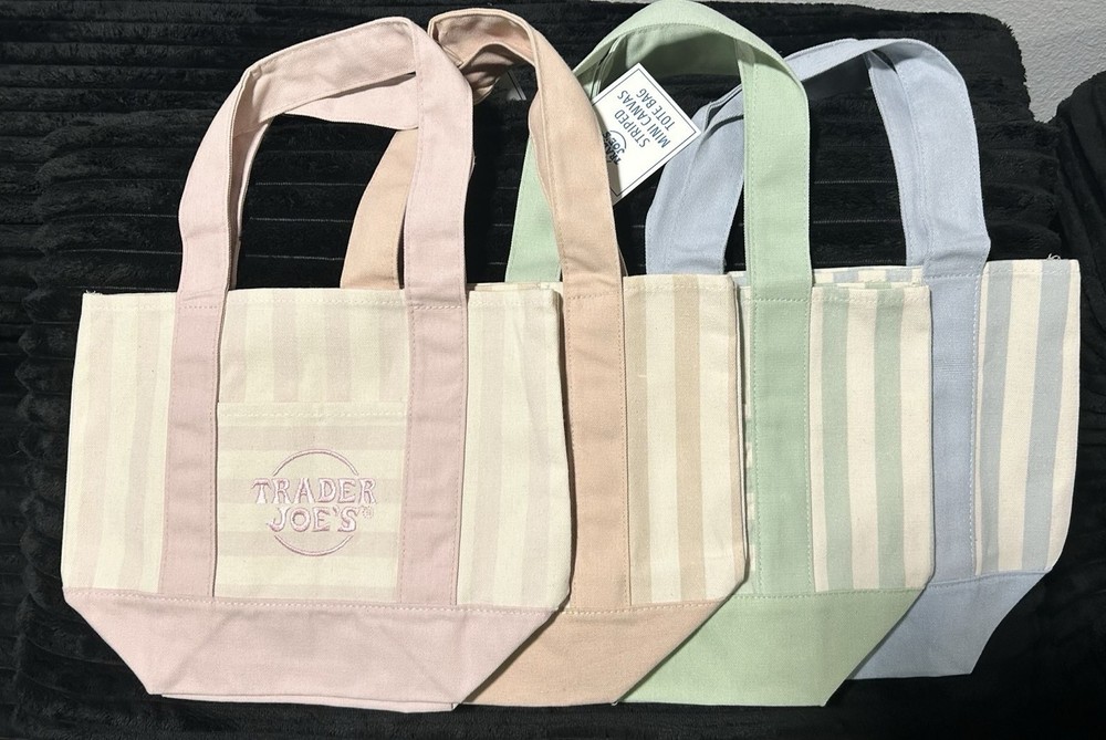 Trader Joe’s Striped Mini Canvas Tote Bag, summer edition