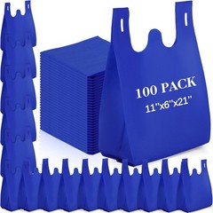 Large Grocery T-shirt Bags Bulk Reusable Non Woven Shopping Bag Foldable Gift…