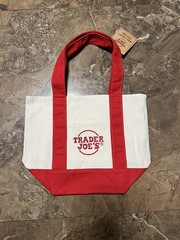 Trader Joe’s Holiday 2025 Canvas Mini Tote Bag Red Brand New With Tags