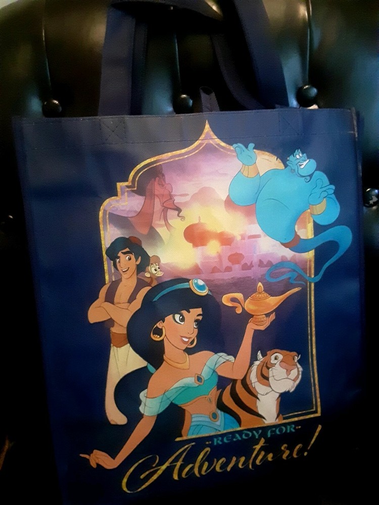 Disney ALADDIN Reuseable Shopping Tote BAG Jasmine Genie NAVY Birthday Gift