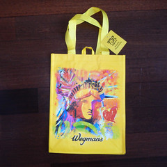 NWT WEGMANS Statue of Liberty NYC Pop Art Reusable Shopping Bag Plastic Support