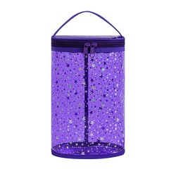 RSRSLEII Clear Star Lotion Cylinder Bag for Toiletry,Waterproof PVC 03Purple